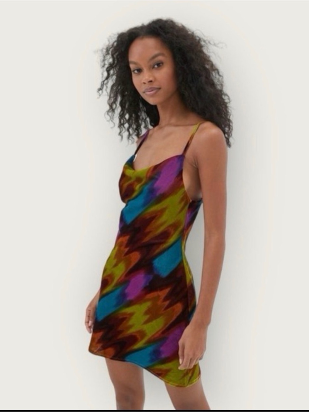 Urban Outfitters Mallory Slip Velvet Mini Cowl Neck Party Dress XS